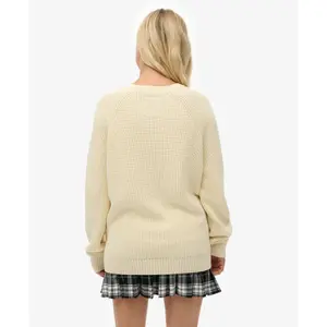 Sweater de malha canelada casual feminino Superdry image-3