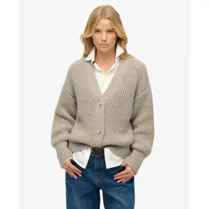 Cárdigan de pico para mujer Superdry Chunky image-1