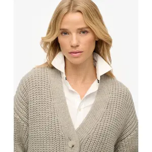 Cárdigan de pico para mujer Superdry Chunky image-5