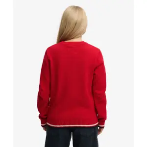 Women's round neck sweater with Americana flag Superdry Athletic Essentials image-2