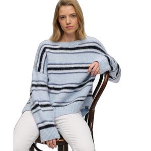 Gestreept geborsteld casual trui voor dames Superdry image-1