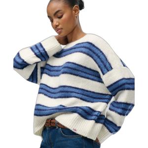 Gestreept geborsteld casual trui voor dames Superdry image-1