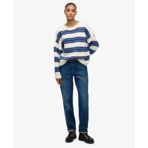 Gestreept geborsteld casual trui voor dames Superdry image-2