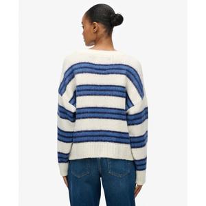 Gestreept geborsteld casual trui voor dames Superdry image-4