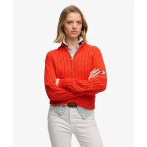 Damen lässiger Strickpullover mit halbem Reißverschluss Superdry image-2
