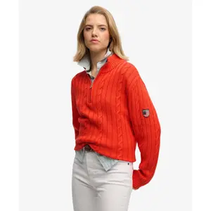 Damen lässiger Strickpullover mit halbem Reißverschluss Superdry image-3