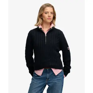 Damen lässiger Strickpullover mit halbem Reißverschluss Superdry image-2