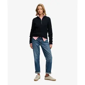 Damen lässiger Strickpullover mit halbem Reißverschluss Superdry image-1