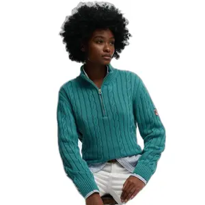 Damen lässiger Strickpullover mit halbem Reißverschluss Superdry image-2