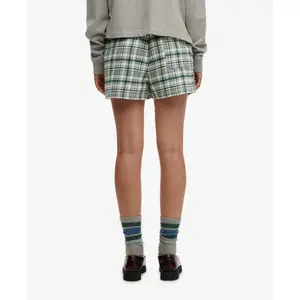Katoenen geruite elastische short voor vrouwen Superdry image-3