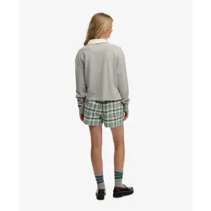 Katoenen geruite elastische short voor vrouwen Superdry image-4