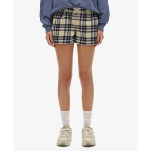 Katoenen geruite elastische short voor vrouwen Superdry image-1