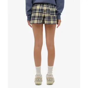 Katoenen geruite elastische short voor vrouwen Superdry image-3