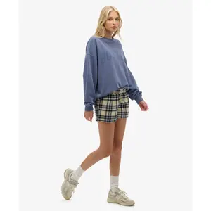Katoenen geruite elastische short voor vrouwen Superdry image-5