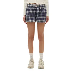 Katoenen geruite elastische short voor vrouwen Superdry image-0