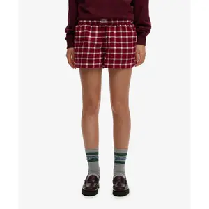 Katoenen geruite elastische short voor vrouwen Superdry image-1