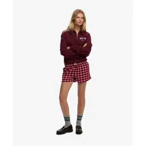Katoenen geruite elastische short voor vrouwen Superdry image-2