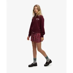 Katoenen geruite elastische short voor vrouwen Superdry image-5