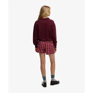 Katoenen geruite elastische short voor vrouwen Superdry image-4