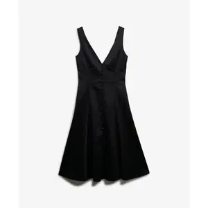 Midiklänning i satin med V-ringning för kvinnor Superdry image-0