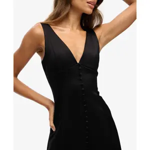 Midiklänning i satin med V-ringning för kvinnor Superdry image-6