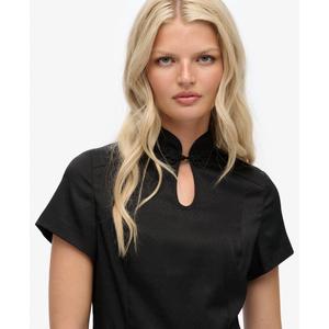 Vestido mandarina de satén para mujer Superdry image-3