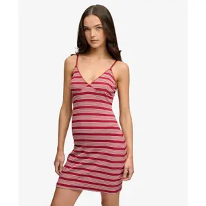 Vestido corto de jersey para mujer Superdry stripe image-0