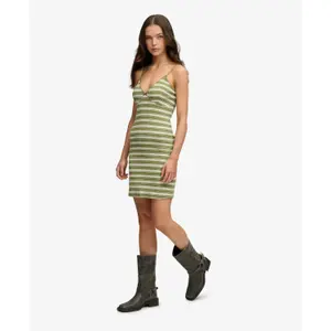Vestido a rayas de canalé mujer Superdry image-1