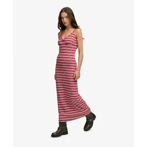 Long jersey dress for women Superdry stripe image-1