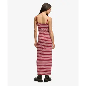Long jersey dress for women Superdry stripe image-2