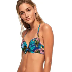 Women's hibiscus print bikini top Superdry Pop image-1