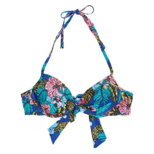 Women's hibiscus print bikini top Superdry Pop image-0