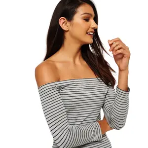 Gestreepte bardot T-shirt voor vrouwen Superdry image-4