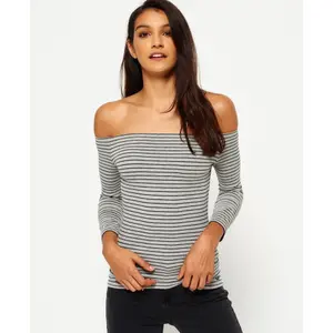 Gestreepte bardot T-shirt voor vrouwen Superdry image-1