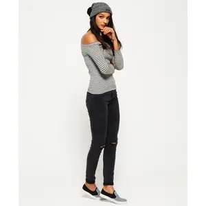 Gestreepte bardot T-shirt voor vrouwen Superdry image-3