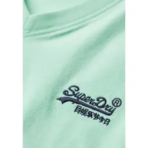 Camiseta de algodón orgánico con cuello de pico y logotipo Superdry Essential image-4