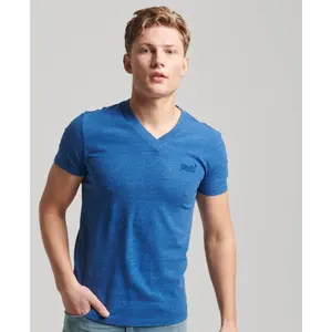 Camiseta de algodón orgánico con cuello de pico Superdry Essential image-1