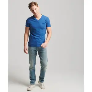 Camiseta de algodón orgánico con cuello de pico Superdry Essential image-2