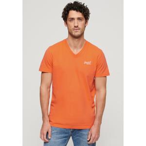Camiseta de algodón orgánico con cuello de pico y logotipo Superdry Essential image-1