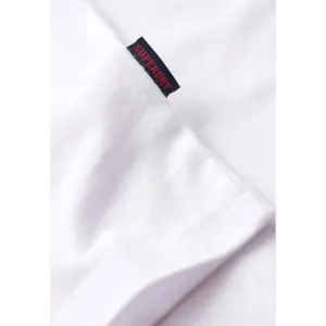 Camiseta con cuello de pico y logotipo bordado en algodón orgánico Superdry image-5