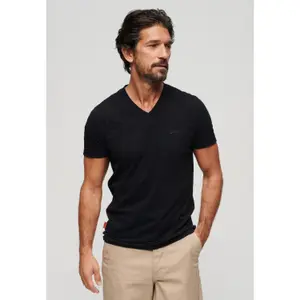 V-neck T-shirt with embroidered logo in organic cotton Superdry image-2