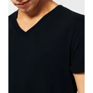 V-neck T-shirt with embroidered logo in organic cotton Superdry 1 image-3