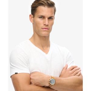 T-shirt melange e collo a V Superdry image-4