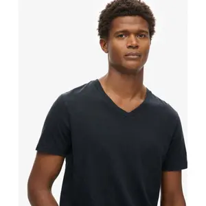 Geribbelde T-shirt met V-hals Superdry image-4