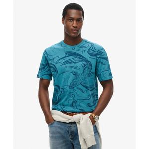 Überfärbtes bedrucktes T-Shirt Superdry Vintage image-1