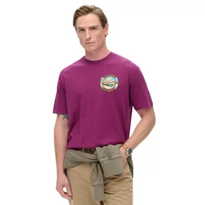 Printed chest T-shirt Superdry Travel Postcard image-2