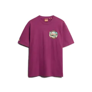Printed chest T-shirt Superdry Travel Postcard image-0