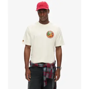 Printed chest T-shirt Superdry Travel Postcard image-1