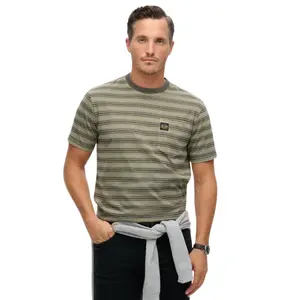 T-shirt met tekstuur, zak en strepen Superdry image-1