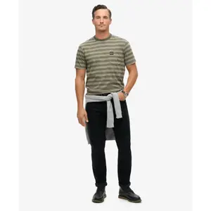 T-shirt met tekstuur, zak en strepen Superdry image-2